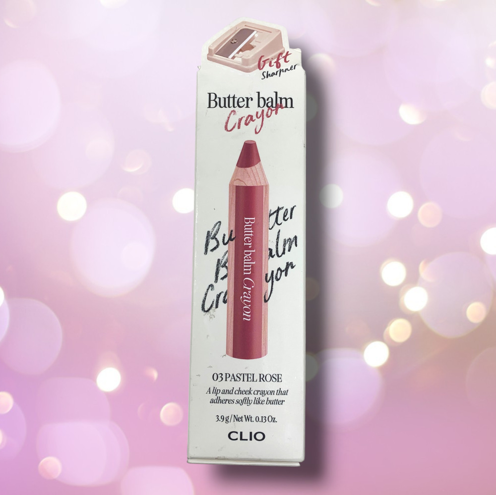 NEW CLIO Butter Balm Crayon 03 Pastel Rose Lip & Cheek Balm K-Beauty EXP 2027